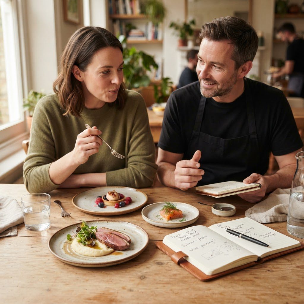 Catering tasting session with sample dishes